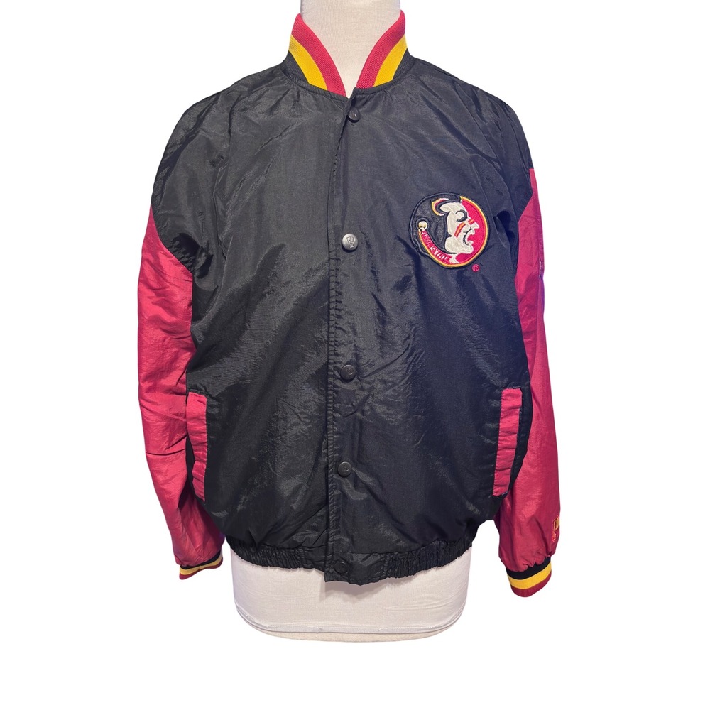 Pro Player FSU Seminoles Jacket Kids XL 18-20 Black Excellent 1990's Embroidered